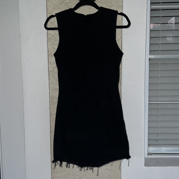 Black Denim Alexander Wang Sleeveless Zipperback Dress - Picture 4 of 5